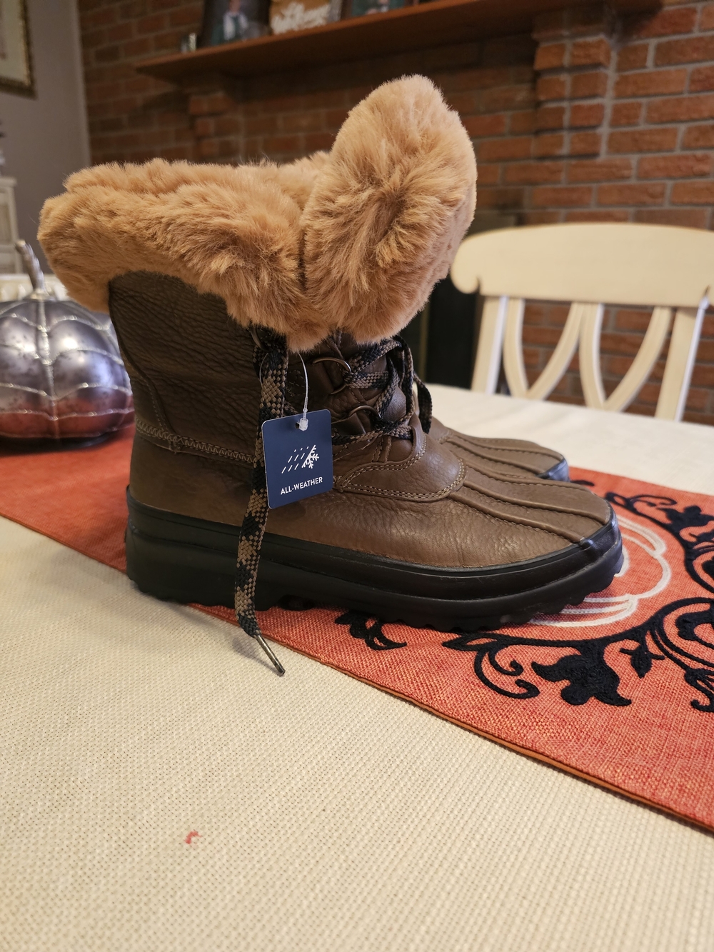 Sperry Brown Faux-Fur Lined All-Weather Winter Boots